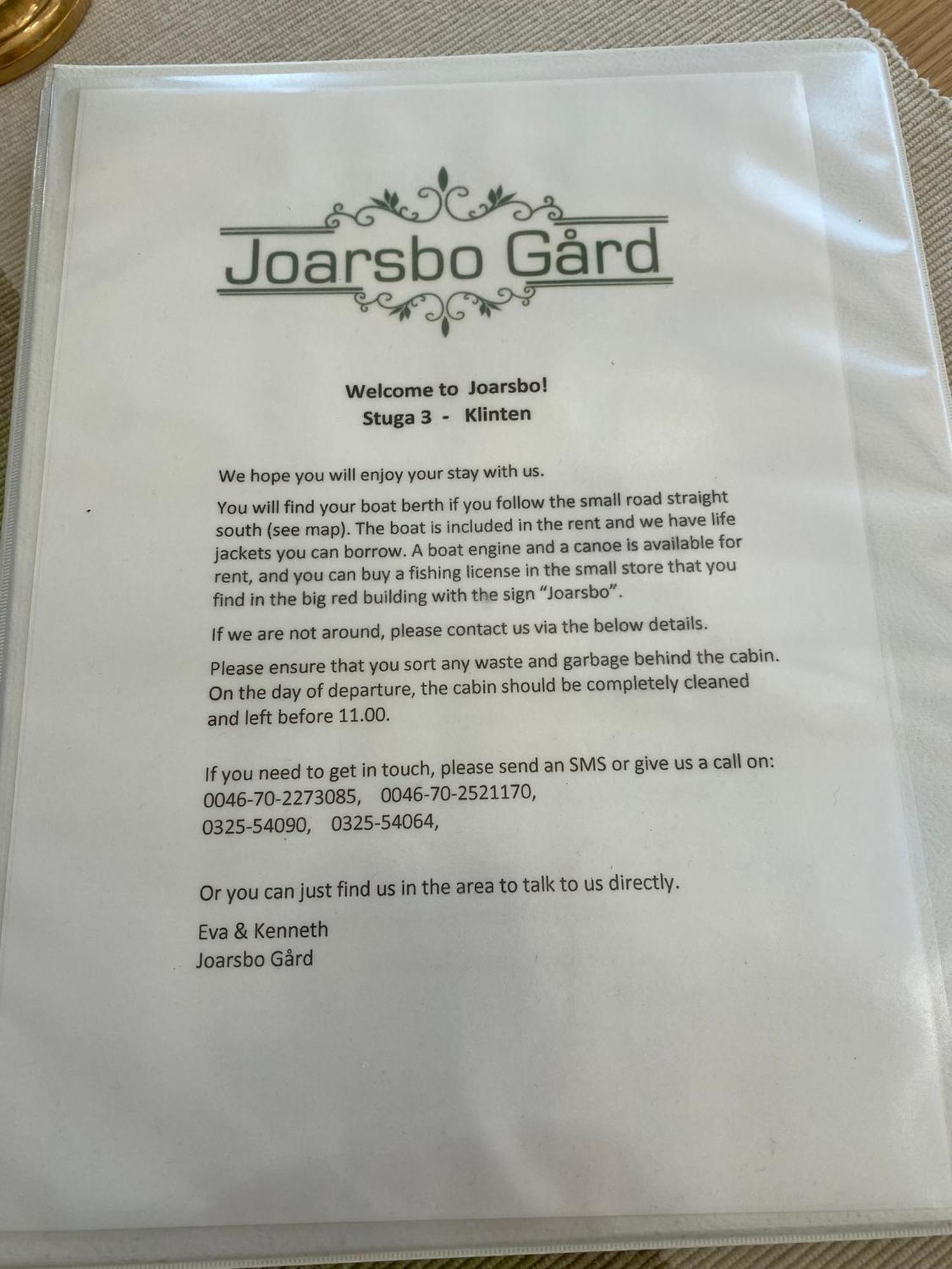Joarsbo, Stuga 3, Klinten Kalv Exterior foto